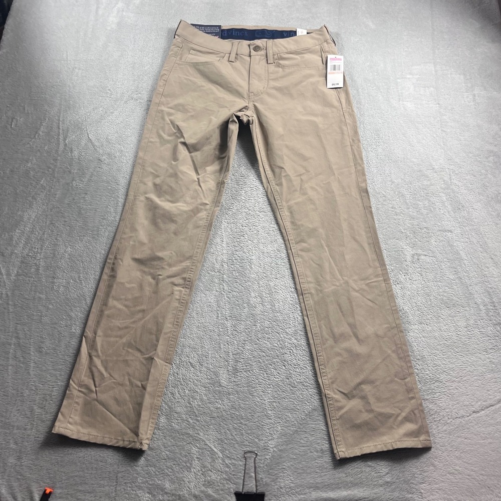 Vineyard Vines Men Performance 5-Pocket Pants Khaki Beige 28x30 1P001095-250 NWT